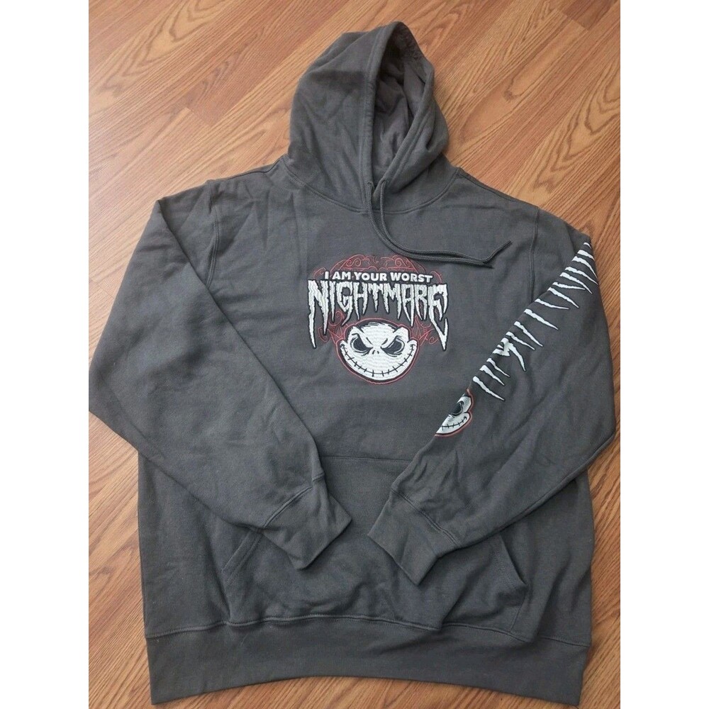 Disney Nightmare Before Christmas Jack Skellington Hoodie Men's Large Gray